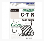 Крючок OWNER 53267-10 C-7 Carp Down колечко черн.хром кованый 10шт/уп