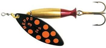 Блесна вращающаяся MEPPS Aglia Long Heavy NR PTS Orange (черн/черн/оранж) №1+12г