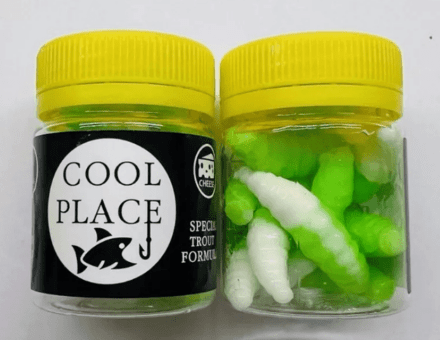 Силиконовая приманка COOL PLACE Maggot Stretch 1.6" Сыр #10 Белый/Зеленый 10шт/уп