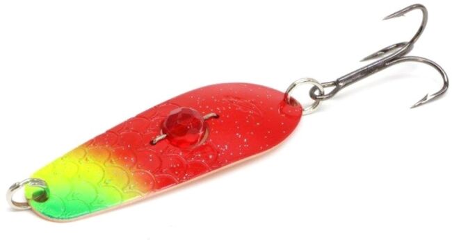 Блесна колеблющаяся KUUSAMO Rasanen 50/11 (бусинка) GL/GR/FYe/R-C, UV