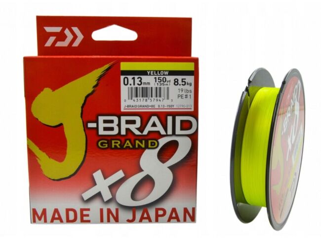 Плетёный шнур DAIWA J-Braid GRAND X8 0.20мм 150м Yellow Плетёный шнур DAIWA J-Braid GRAND X8 0.20мм 150м Yellow