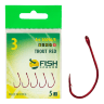 Крючок FISH SEASON Trout №3 большое колечко красный 5шт/уп 10096R-03F
