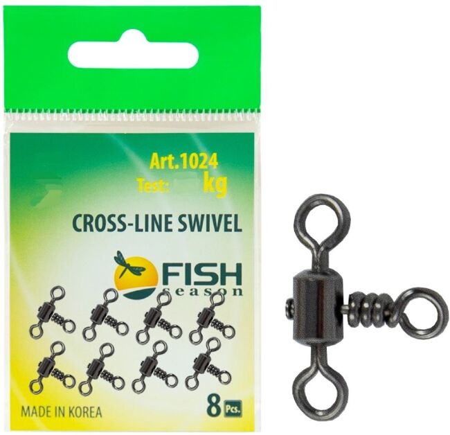 Вертлюжок цилиндрический на три направления FISH SEASON №6 27кг 8шт/уп 1024-06F Вертлюжок цилиндрический на три направления FISH SEASON №6 27кг 8шт/уп 1024-06F