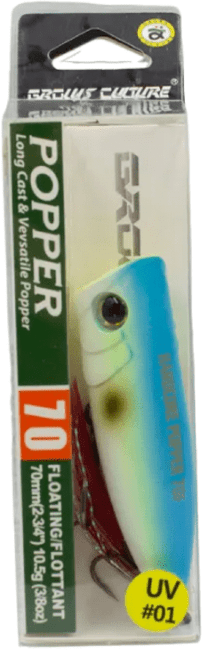 Воблер GROWS Culture POPPER поверхностный 70mm Floating UV # 01