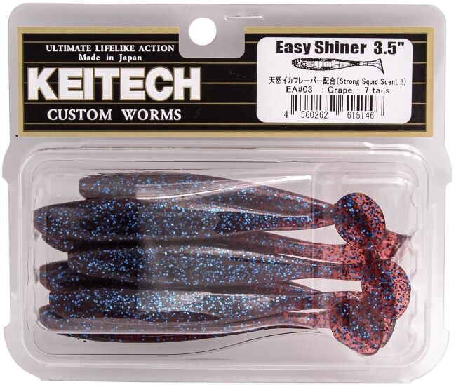 Виброхвост KEITECH Easy Shiner 3.5" EA#03 Grape 8.9см 3гр 7шт/уп