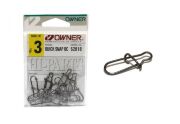 Застежка OWNER 52818-3 Quick Snap BC №03 31.7кг черный 15шт/уп