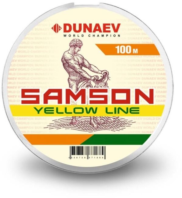 Леска DUNAEV Samson Yellow 100м 0.40мм 10.5кг желтая Леска DUNAEV Samson Yellow 100м 0.40мм 10.5кг желтая