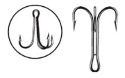 Крючок тройной снимающийся CANNELLE 3212 Clip-in treble №2 1шт.