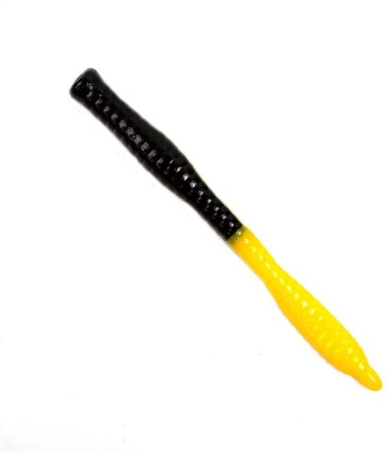 TFT Приманка силиконовая 80 мм. TOY WORMS Цвет: TW-29 Чёрный-Жёлтый, Аромат: Сыр