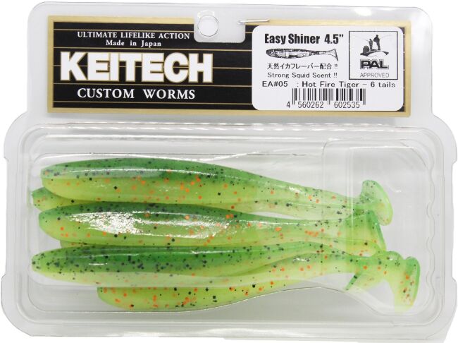 Виброхвост KEITECH Easy Shiner 4.5" EA#05 Hot Fire Tiger 11см 7.5гр 6шт/уп