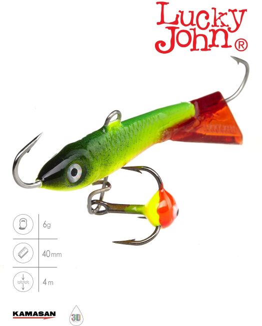 Балансир Lucky John CLASSIC 4 с тр. 40мм/26RT блистер Балансир Lucky John CLASSIC 4 с тр. 40мм/26RT блистер