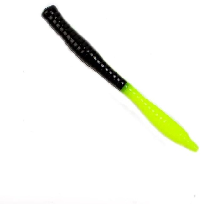 TFT Приманка силиконовая 80 мм. TOY WORMS Цвет: TW-30 Чёрный-Шартрез, Аромат: Сыр