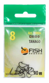 Крючок FISH SEASON 10006 TANAGO №8 колечко черн.хром кован 10шт/уп Крючок FISH SEASON 10006 TANAGO №8 колечко черн.хром кован 10шт/уп