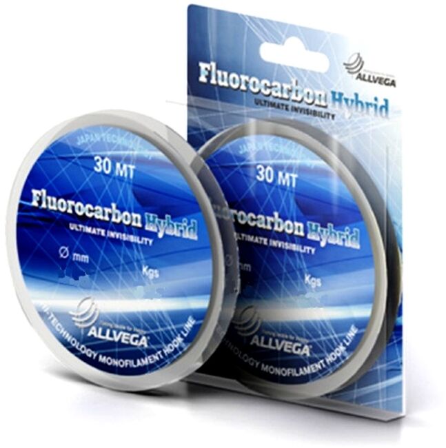 Флюорокарбон 65% ALLVEGA "Fluorocarbon Hybrid" 30м 0,20мм 4,74кг