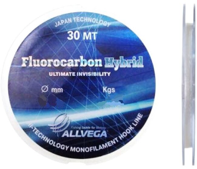 Флюорокарбон 65% ALLVEGA "Fluorocarbon Hybrid" 30м 0,20мм 4,74кг