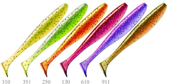 Виброхвост ZUB Izi 86мм цвет 250 морковный с блестками 5шт/уп Виброхвост ZUB Izi 86мм цвет 250 морковный с блестками 5шт/уп