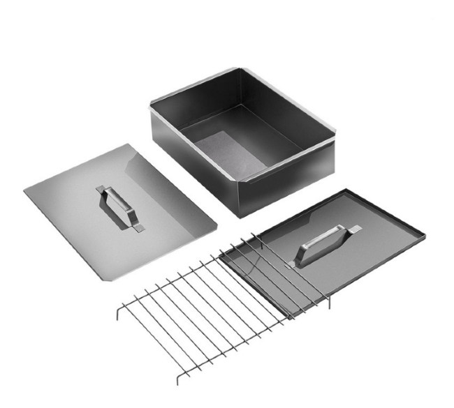 Коптильня ТПФ ТЕХНОЛИТ одноярусная с поддоном сталь:0.5мм 38х28х14см 6-01-0021