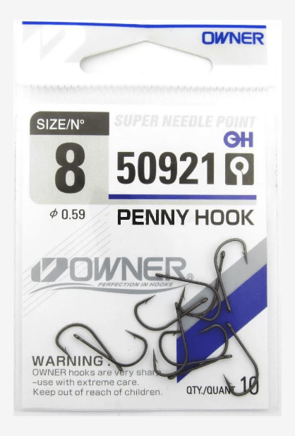 Крючок OWNER 50921-08 Penny Hook колечко черн.хром кован 10шт/уп