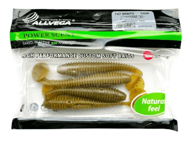 Виброхвост ALLVEGA Fat Bonito 12см 13гр 4шт/уп #018 beer w/pepper