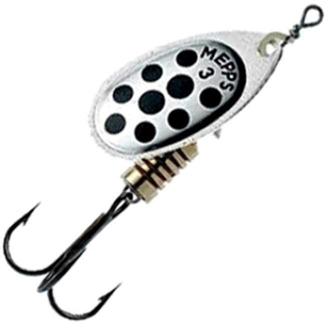 Блесна вращающаяся MEPPS Aglia Decore AG/NR (серебро/черн) №3 6,5г