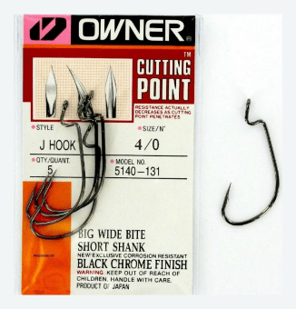 Крючок офсетный Owner 5140-131 № 4/0 черный BC, 5 шт.уп.