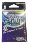 Вертлюжок с застежкой DECOY Swiwel Snap SN-9 №00 18lb/8.2кг 6шт/уп (827000)