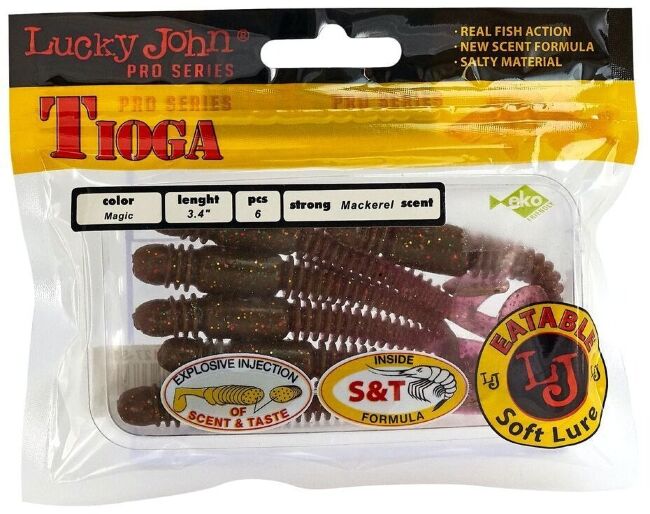 Виброхвост LUCKY JOHN Pro Series Tioga 3.4" 86мм #S14 6шт/уп 140127-S14