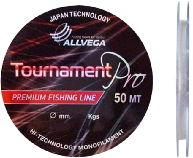 Леска монофил ALLVEGA "Tournament Pro Premium" 50м 0,105мм 1,59кг прозр