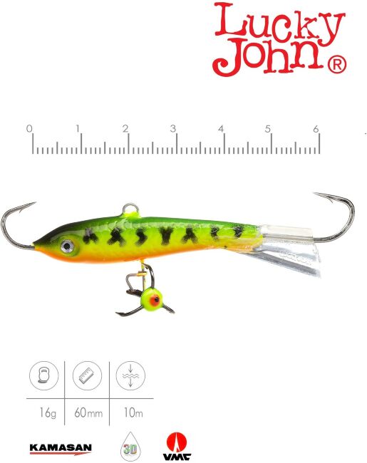 Балансир Lucky John CLASSIC 6 с тр. 60мм/20 блистер