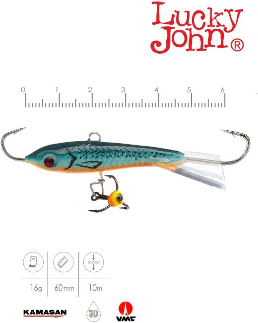 Балансир Lucky John CLASSIC 6 с тр. 60мм/53 блистер