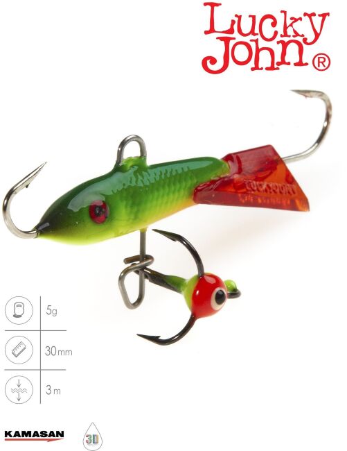 Балансир Lucky John CLASSIC 3 с тр. 30мм/26RT блистер Балансир Lucky John CLASSIC 3 с тр. 30мм/26RT блистер