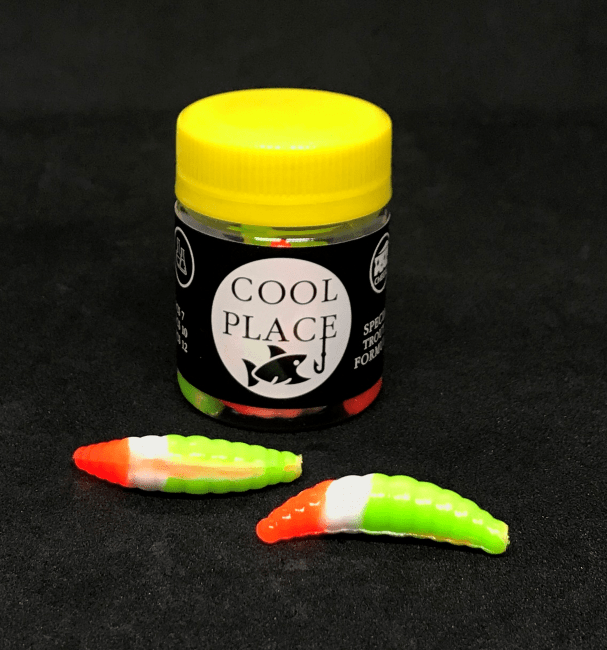 Силиконовая приманка COOL PLACE Maggot 1.6" Сыр #chartreuse/ white/red 10шт/уп