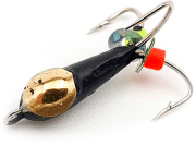 Мормышка вольфрам WORMIX Чертик - 4 крючка с золотой коронкой 1,4 гр.Ø4.0мм