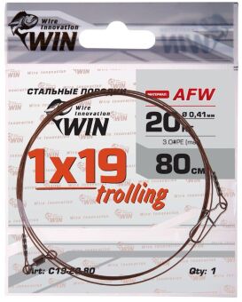 Поводок WIN Trolling 1х19 AFW 20кг 80см 1шт/уп С19-20-80 Поводок WIN Trolling 1х19 AFW 20кг 80см 1шт/уп С19-20-80