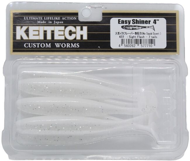 Виброхвост KEITECH Easy Shiner 4" #422 Sight Flash 10см 5.3гр 7шт/уп