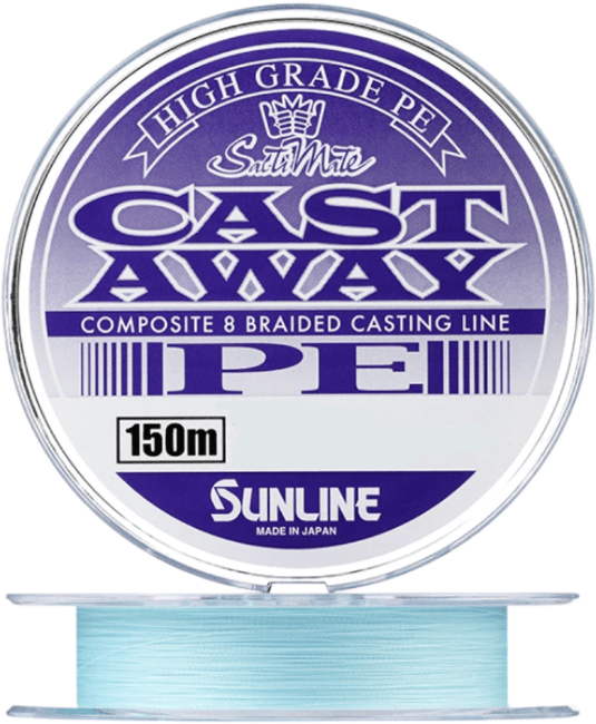 Плетёный шнур SUNLINE Cust Away PE New 150м 25lb/0.21мм10.0кг голубой