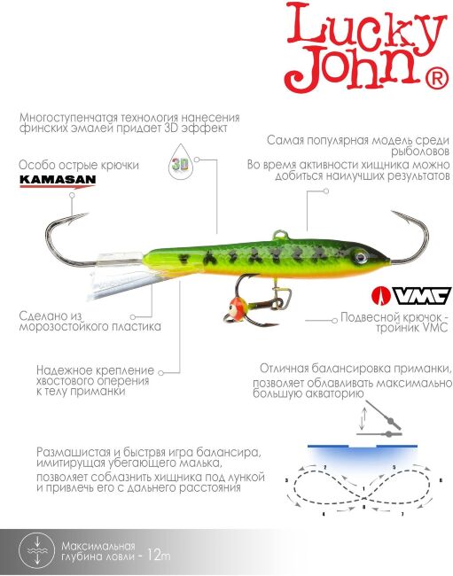 Балансир Lucky John CLASSIC 7 с тр. 70мм/20 блистер Балансир Lucky John CLASSIC 7 с тр. 70мм/20 блистер