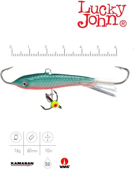 Балансир Lucky John CLASSIC 6 с тр. 60мм/54 блистер