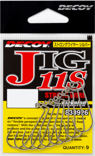 Крючок одинарный DECOY Jig 11S Strong Wire #4, 9шт/уп