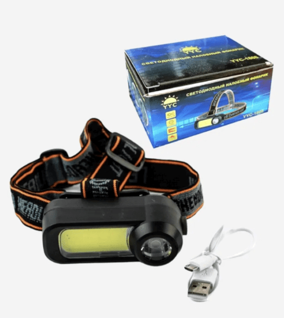 Фонарь налобный YYC-1808, встроенный аккум.,1 шнур USB Фонарь налобный YYC-1808, встроенный аккум.,1 шнур USB