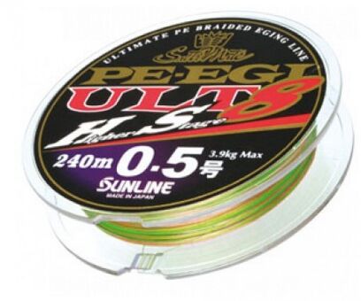 Плетёный шнур SUNLINE PE EGI ULT HS8 180м #0.6/0.128мм 4.5кг многоцветный Плетёный шнур SUNLINE PE EGI ULT HS8 180м #0.6/0.128мм 4.5кг многоцветный