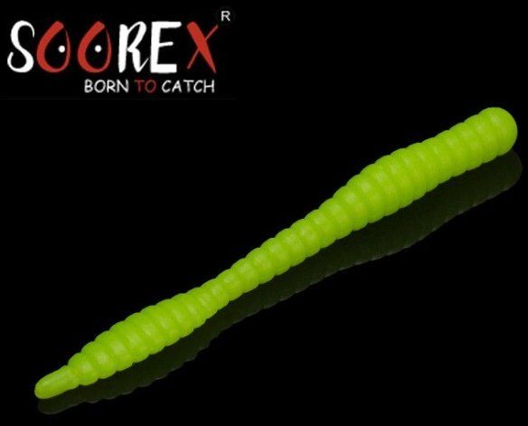 Силиконовая приманка SOOREX PRO Worm 80мм 1.3гр Сыр #104 Шартрез/ Chartreuse 6шт/уп