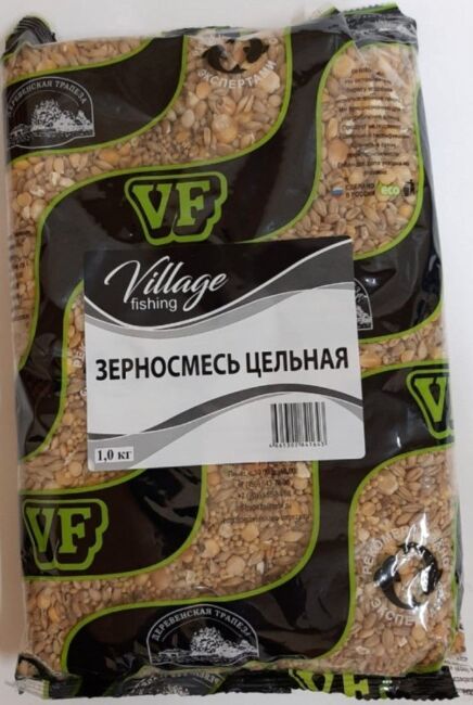 Прикормка VILLAGE FISHING зерновая смесь цельная 0,9кг
