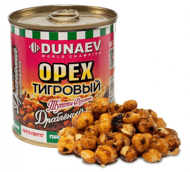 Добавка для прикормки металлобанка DUNAEV Тигровый орех дробленый Тутти-Фрутти 320мл
