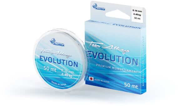 Леска монофил ALLVEGA Evolution 50м 0,18мм 4,49кг прозрачная Леска монофил ALLVEGA Evolution 50м 0,18мм 4,49кг прозрачная
