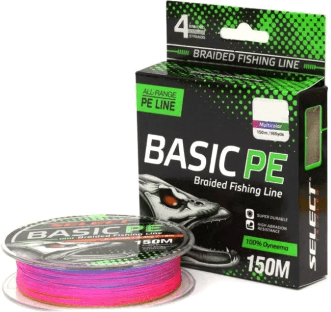 Плетёный шнур SELECT BasicPE X4 150м 0.24мм 40lb/18.2кг Multicolor