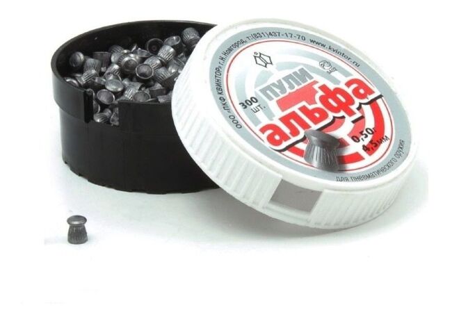 Пули KVINTOR Альфа калибр:4.5мм длина:5.8мм вес:0.5гр 300шт/уп