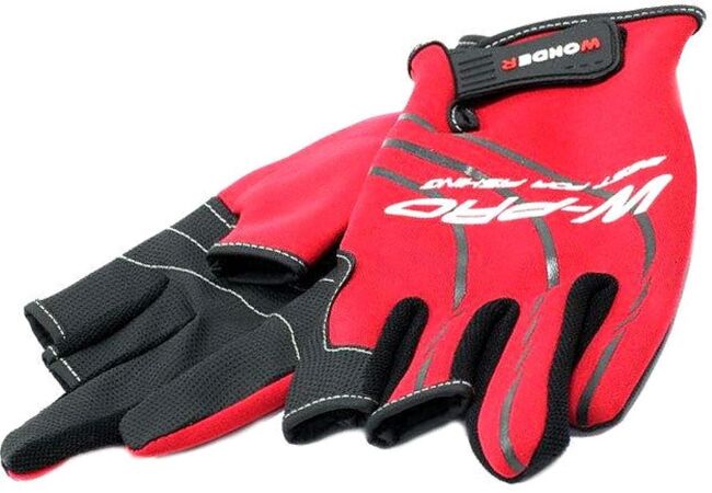 Перчатки WONDER Gloves W-Pro без трёх пальцев, неопрен, цв.:красный #XXL (WG-FGL025)