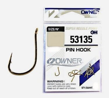 Крючок OWNER 53135-08 Pin Hook колечко золото 9шт/уп Крючок OWNER 53135-08 Pin Hook колечко золото 9шт/уп