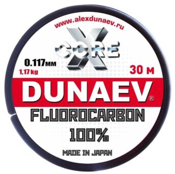Флюорокарбон DUNAEV X-Core Fluorocarbon 100% 30м 0.117мм 1.17кг Флюорокарбон DUNAEV X-Core Fluorocarbon 100% 30м 0.117мм 1.17кг